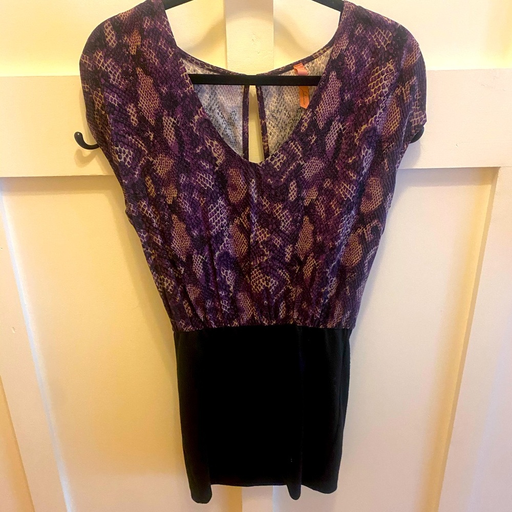 Snakeskin print mini dress